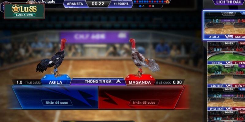 Điểm cộng ăn tiền của sảnh đá gà 3D LU88