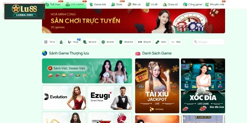 Giới thiệu về Live Casino Lu88