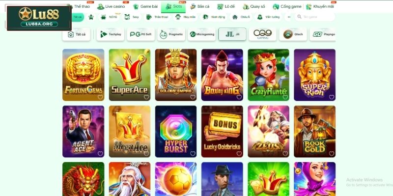 Hé lộ các sảnh Slot game chất lượng hàng đầu tại Lu88