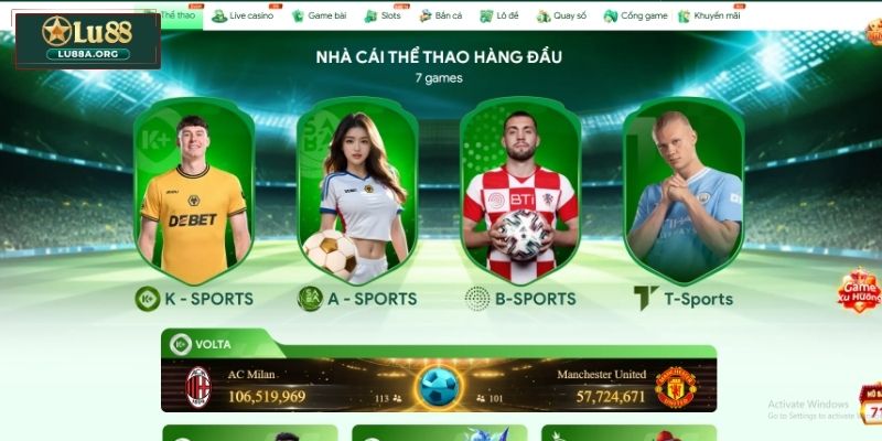 Hệ thống sảnh cược hấp dẫn trong thể thao Lu88
